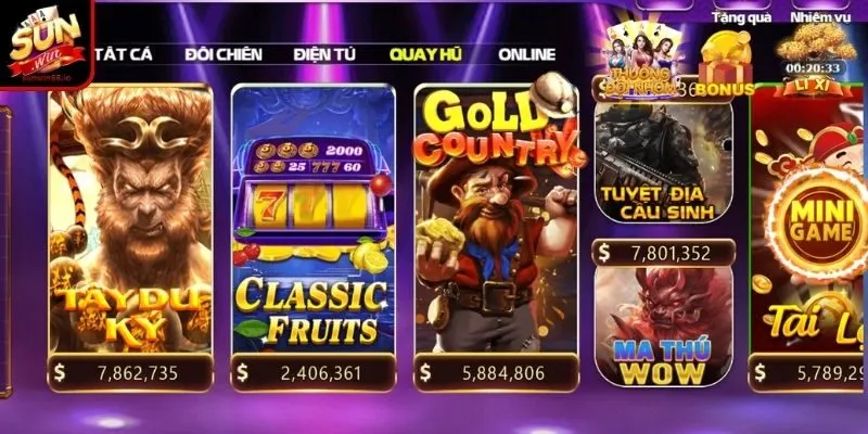 68gamebai – Cổng Game Hot Được Yêu Thích Nhất Hiện Nay 4 Sunwin Hệ thống slot game hấp dẫn