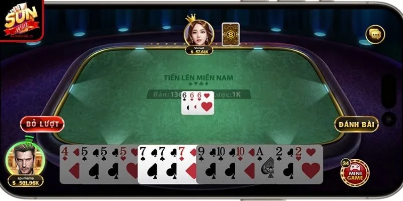 Tiến Lên Miền Nam Sunwin – Cạnh Tranh Đỉnh Cao Thưởng Lớn 3 Sunwin Các tổ hợp cần phải ghi nhớ